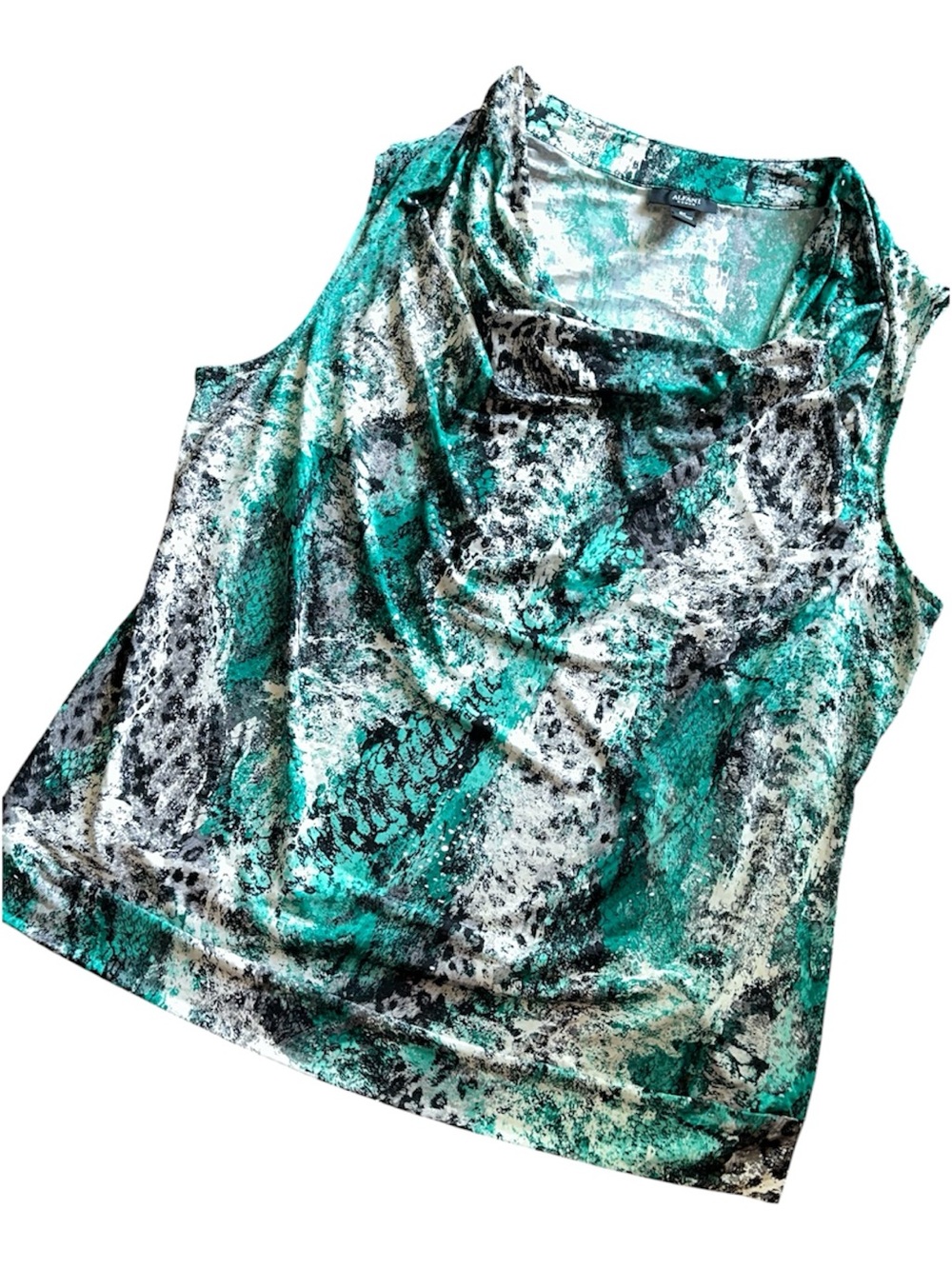 Alfani Cowl Neck Sleeveless Top Size 3x-Animal print